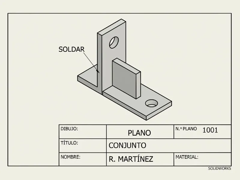 Plano de pieza para soldar
